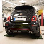 Fiat Abarth 595 - PPF fram,Huv,skärmar, Orafol - 970-030 Dark red - Stripes, backspeglar, Frontläpp - 3