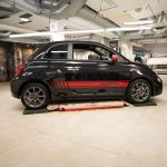 Fiat Abarth 595 - PPF fram,Huv,skärmar, Orafol - 970-030 Dark red - Stripes, backspeglar, Frontläpp - 3