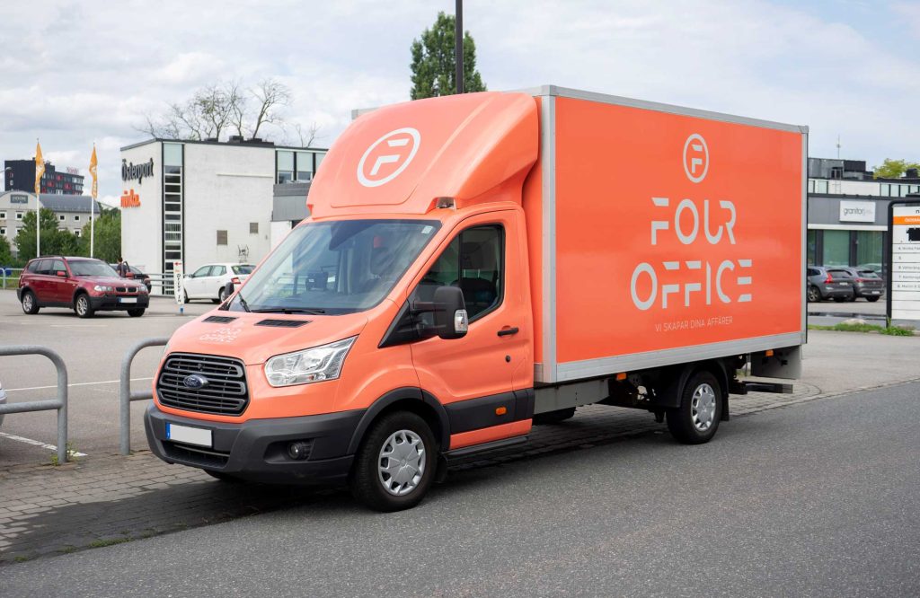 Ford Transit - printad folie, vit reflex