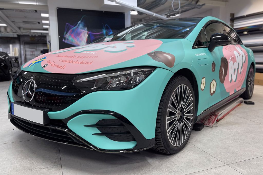 Mercedes EQE fullwrap, printad folie